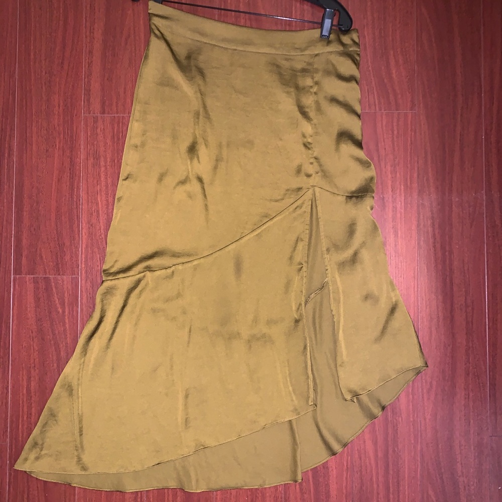 Free people satin silk like slit skirt